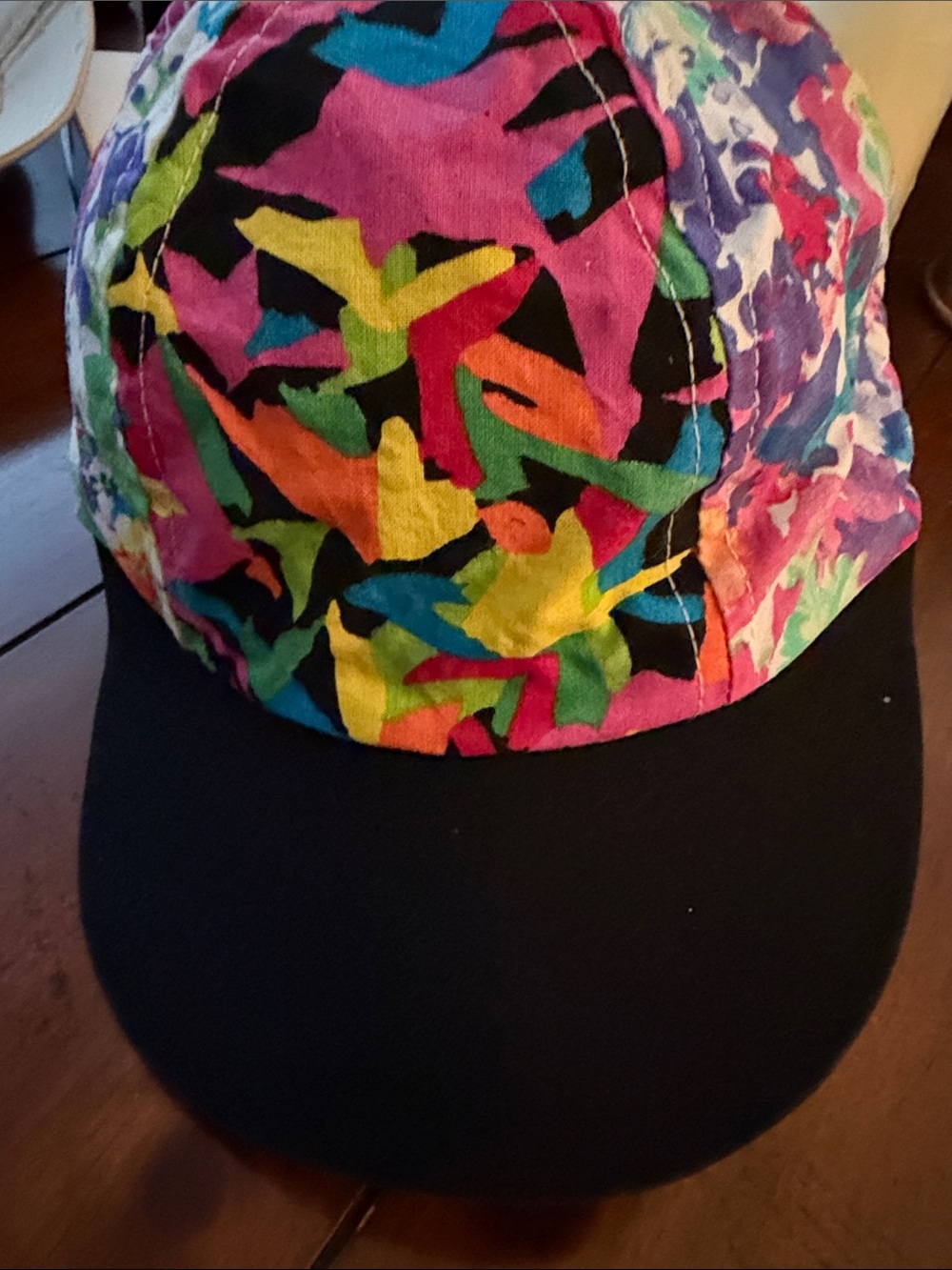 Colorful Pattern Baseball Cap - Black Brim